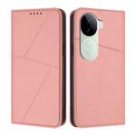 For vivo iQOO Z9s / V40e India Strong Magnetic Frosted Flip Leather Phone Case(Pink)
