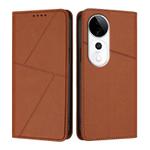 For vivo S19 Pro Strong Magnetic Frosted Flip Leather Phone Case(Coffee Color)