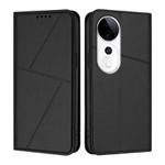 For vivo S19 Pro Strong Magnetic Frosted Flip Leather Phone Case(Black)