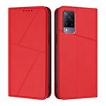 For vivo V21s Strong Magnetic Frosted Flip Leather Phone Case(Red)