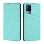 For vivo V21s Strong Magnetic Frosted Flip Leather Phone Case(Light Blue)