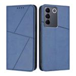 For vivo V27 / V27 Pro Global Strong Magnetic Frosted Flip Leather Phone Case(Royal Blue)