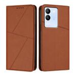 For vivo V29e / Y200 / V30 Lite 5G Global Strong Magnetic Frosted Flip Leather Phone Case(Coffee Color)