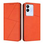 For vivo V29e / Y200 / V30 Lite 5G Global Strong Magnetic Frosted Flip Leather Phone Case(Orange)