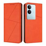 For vivo V29 / V29 Pro Global Strong Magnetic Frosted Flip Leather Phone Case(Orange)