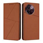 For vivo V30e Strong Magnetic Frosted Flip Leather Phone Case(Coffee Color)