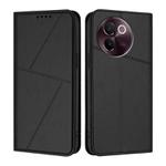 For vivo V30e Strong Magnetic Frosted Flip Leather Phone Case(Black)