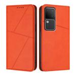 For vivo V30 / V30 Pro Global Strong Magnetic Frosted Flip Leather Phone Case(Orange)