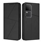 For vivo V30 / V30 Pro Global Strong Magnetic Frosted Flip Leather Phone Case(Black)