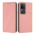 For vivo V30 / V30 Pro Global Strong Magnetic Frosted Flip Leather Phone Case(Pink)