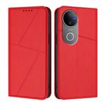 For vivo V50 Strong Magnetic Frosted Flip Leather Phone Case(Red)