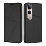 For vivo V50 Lite 4G / 5G Strong Magnetic Frosted Flip Leather Phone Case(Black)