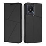 For vivo Y02 / Y02A / Y02t / Y11 2023 Strong Magnetic Frosted Flip Leather Phone Case(Black)