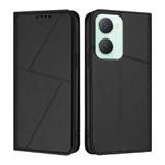 For vivo Y03 Global Strong Magnetic Frosted Flip Leather Phone Case(Black)