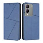 For vivo Y17s 4G Global / Y28 5G India Strong Magnetic Frosted Flip Leather Phone Case(Royal Blue)
