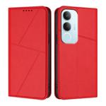 For vivo Y19s 4G Global Strong Magnetic Frosted Flip Leather Phone Case(Red)