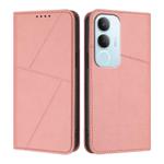 For vivo Y19s 4G Global Strong Magnetic Frosted Flip Leather Phone Case(Pink)