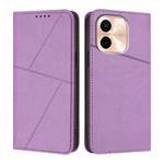 For vivo Y28 4G Strong Magnetic Frosted Flip Leather Phone Case(Light Purple)