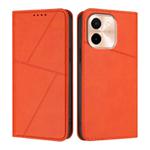 For vivo Y28 4G Strong Magnetic Frosted Flip Leather Phone Case(Orange)