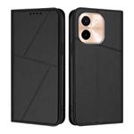 For vivo Y28 4G Strong Magnetic Frosted Flip Leather Phone Case(Black)