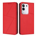 For vivo Y29 4G Strong Magnetic Frosted Flip Leather Phone Case(Red)