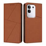 For vivo Y29 4G Strong Magnetic Frosted Flip Leather Phone Case(Coffee Color)