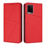 For vivo Y33t Strong Magnetic Frosted Flip Leather Phone Case(Red)