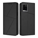 For vivo Y33t Strong Magnetic Frosted Flip Leather Phone Case(Black)