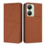 For vivo Y35m+ / Y35+ / Y27 4G 2023 Strong Magnetic Frosted Flip Leather Phone Case(Coffee Color)