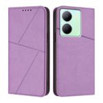 For vivo Y36 4G / 5G Global / Y36 4G India Strong Magnetic Frosted Flip Leather Phone Case(Light Purple)
