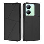 For vivo Y36 4G / 5G Global / Y36 4G India Strong Magnetic Frosted Flip Leather Phone Case(Black)