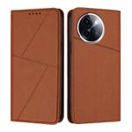 For vivo Y38 / vivo T3x Global Strong Magnetic Frosted Flip Leather Phone Case(Coffee Color)