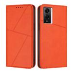 For vivo Y55 5G / Y55s 2023 / Y75 5G Strong Magnetic Frosted Flip Leather Phone Case(Orange)