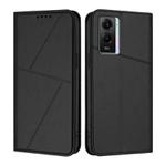For vivo Y55 5G / Y55s 2023 / Y75 5G Strong Magnetic Frosted Flip Leather Phone Case(Black)