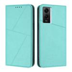 For vivo Y55 5G / Y55s 2023 / Y75 5G Strong Magnetic Frosted Flip Leather Phone Case(Light Blue)