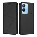 For vivo Y56 / Y16 / Y02s Strong Magnetic Frosted Flip Leather Phone Case(Black)