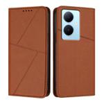 For vivo Y78 / Y78+ / V29 Lite Strong Magnetic Frosted Flip Leather Phone Case(Coffee Color)