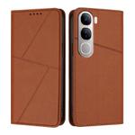 For vivo Y300 Global / V40 Lite 5G IDN Strong Magnetic Frosted Flip Leather Phone Case(Coffee Color)
