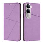 For vivo Y300 Global / V40 Lite 5G IDN Strong Magnetic Frosted Flip Leather Phone Case(Light Purple)