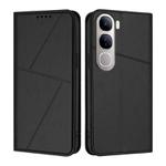 For vivo Y300 Global / V40 Lite 5G IDN Strong Magnetic Frosted Flip Leather Phone Case(Black)