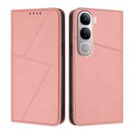 For vivo Y300 Global / V40 Lite 5G IDN Strong Magnetic Frosted Flip Leather Phone Case(Pink)