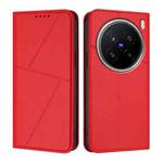 For vivo X200 Pro Strong Magnetic Frosted Flip Leather Phone Case(Red)