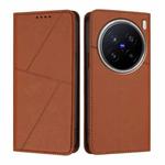 For vivo X200 Pro Strong Magnetic Frosted Flip Leather Phone Case(Coffee Color)