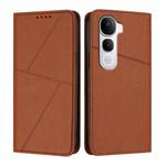 For vivo Y400 Pro 5G Strong Magnetic Frosted Flip Leather Phone Case(Coffee Color)
