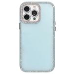 For iPhone 15 Pro Max Dual-Sided Rhinestone Design Matte Full Coverage Phone Case(Blue)