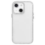 For iPhone 13 / 14 Dual-Sided Rhinestone Design Matte Full Coverage Phone Case(White)