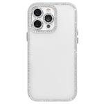 For iPhone 13 Pro Max Dual-Sided Rhinestone Design Matte Full Coverage Phone Case(White)