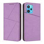 For Realme 9 Pro+ Strong Magnetic Frosted Flip Leather Phone Case(Light Purple)