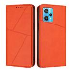 For Realme 9 Pro+ Strong Magnetic Frosted Flip Leather Phone Case(Orange)
