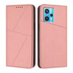 For Realme 9 Pro+ Strong Magnetic Frosted Flip Leather Phone Case(Pink)